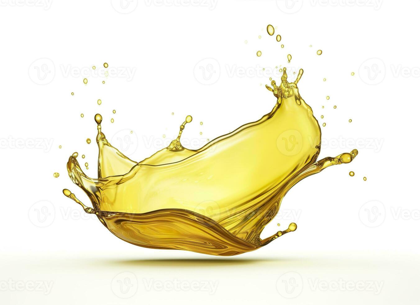 AI generated Olive or engine oil splash, cosmetic serum liquid isolated on white background. Generative AI photo