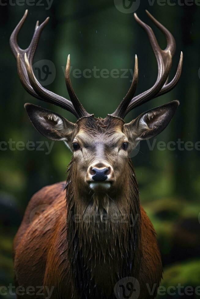 AI generated Close up of red deer stag. AI Generated photo