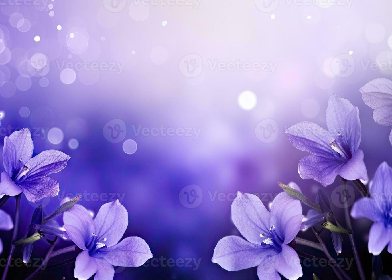 AI generated Abstract spring background with purple flowers. AI Generated photo