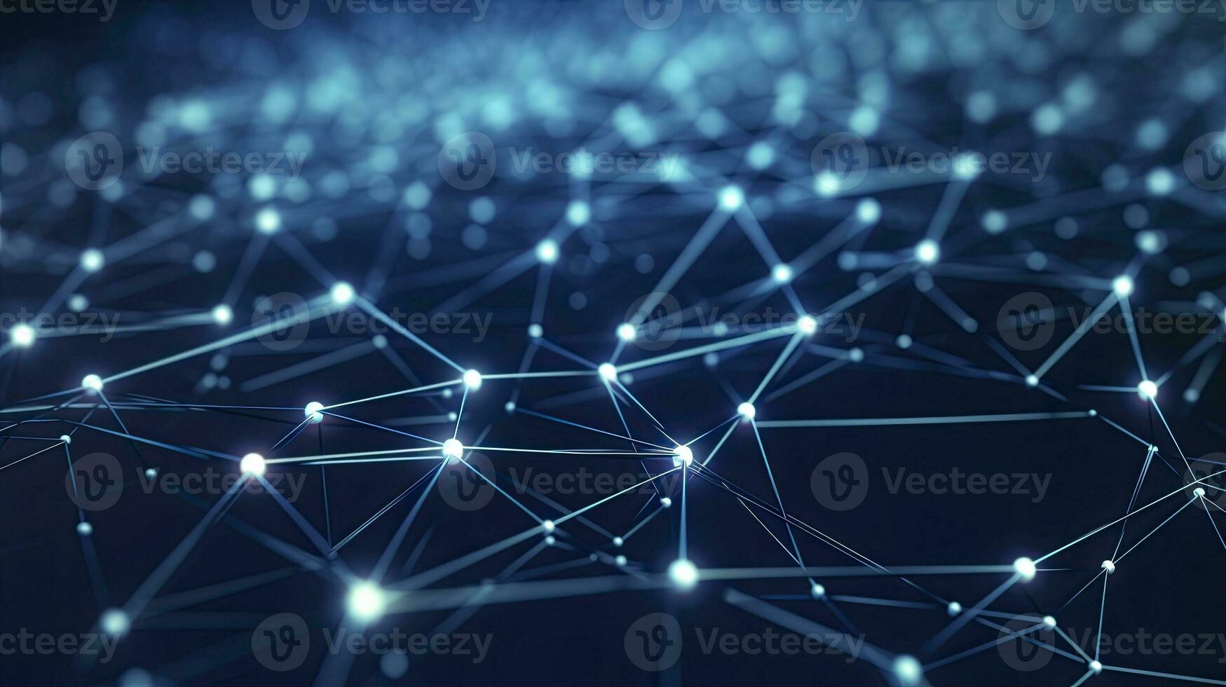 AI generated Abstract Digital Connections with Data and Blockchain Technology. AI Generated photo