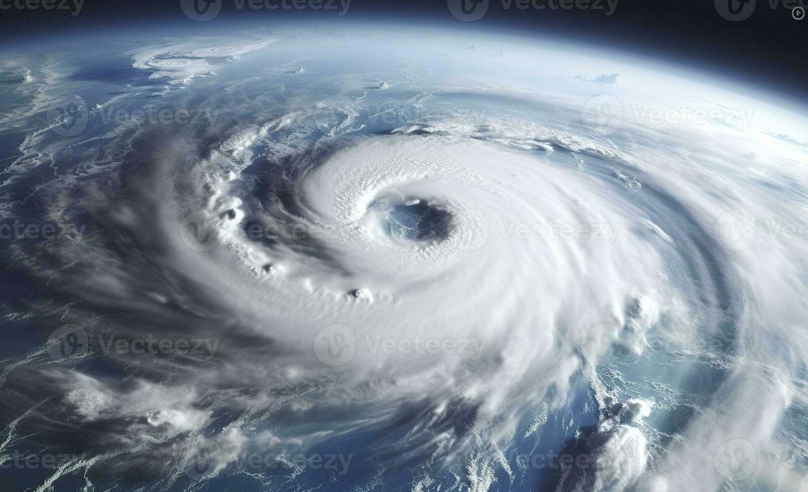 AI generated Super Typhoon, tropical storm, cyclone, tornado, over ocean. Weather background. Generative AI photo