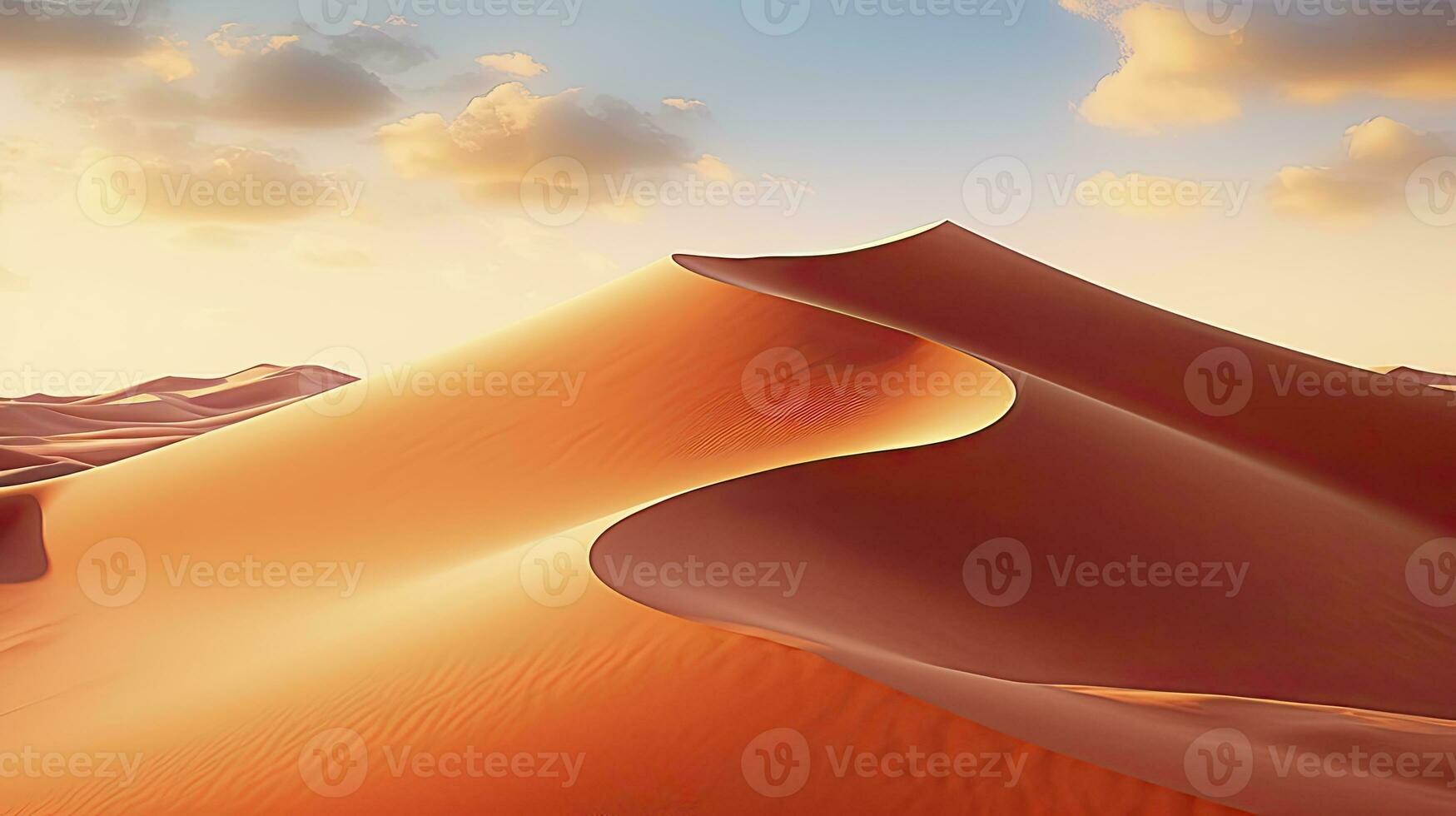AI generated Desert with magical sands and dunes as inspiration for exotic adventures in dry climates.  AI Generated. photo
