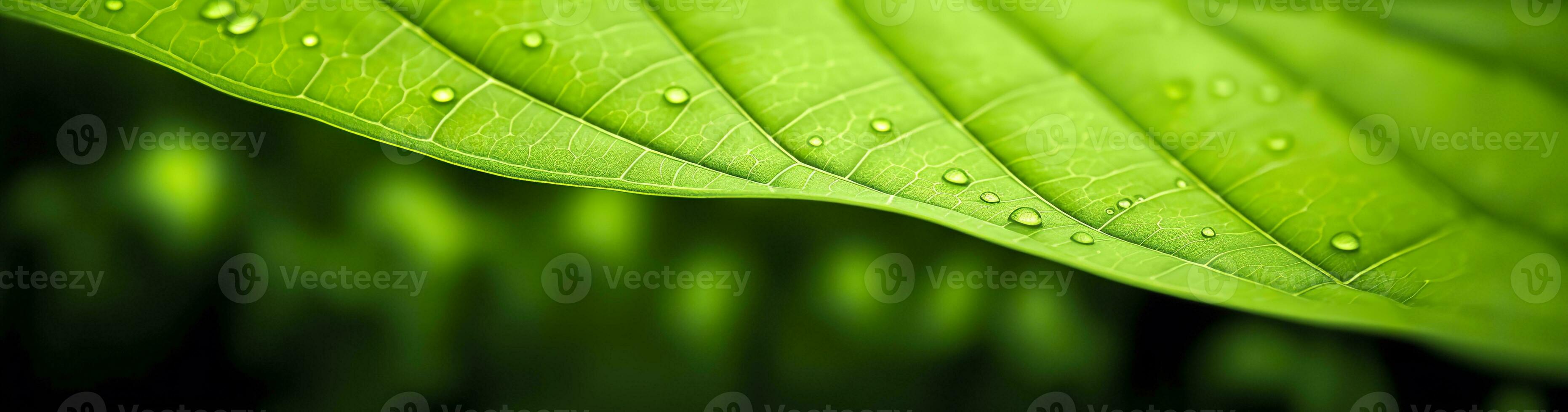 AI generated Green leaf nature background. AI Generated photo