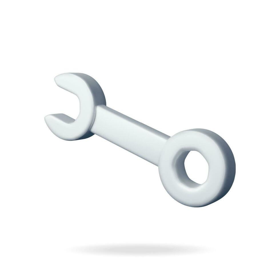 3d Wrench Tool Isolated on White vector