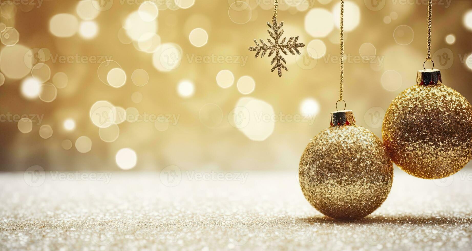 AI generated Christmas boll with Christmas background. AI Generated photo