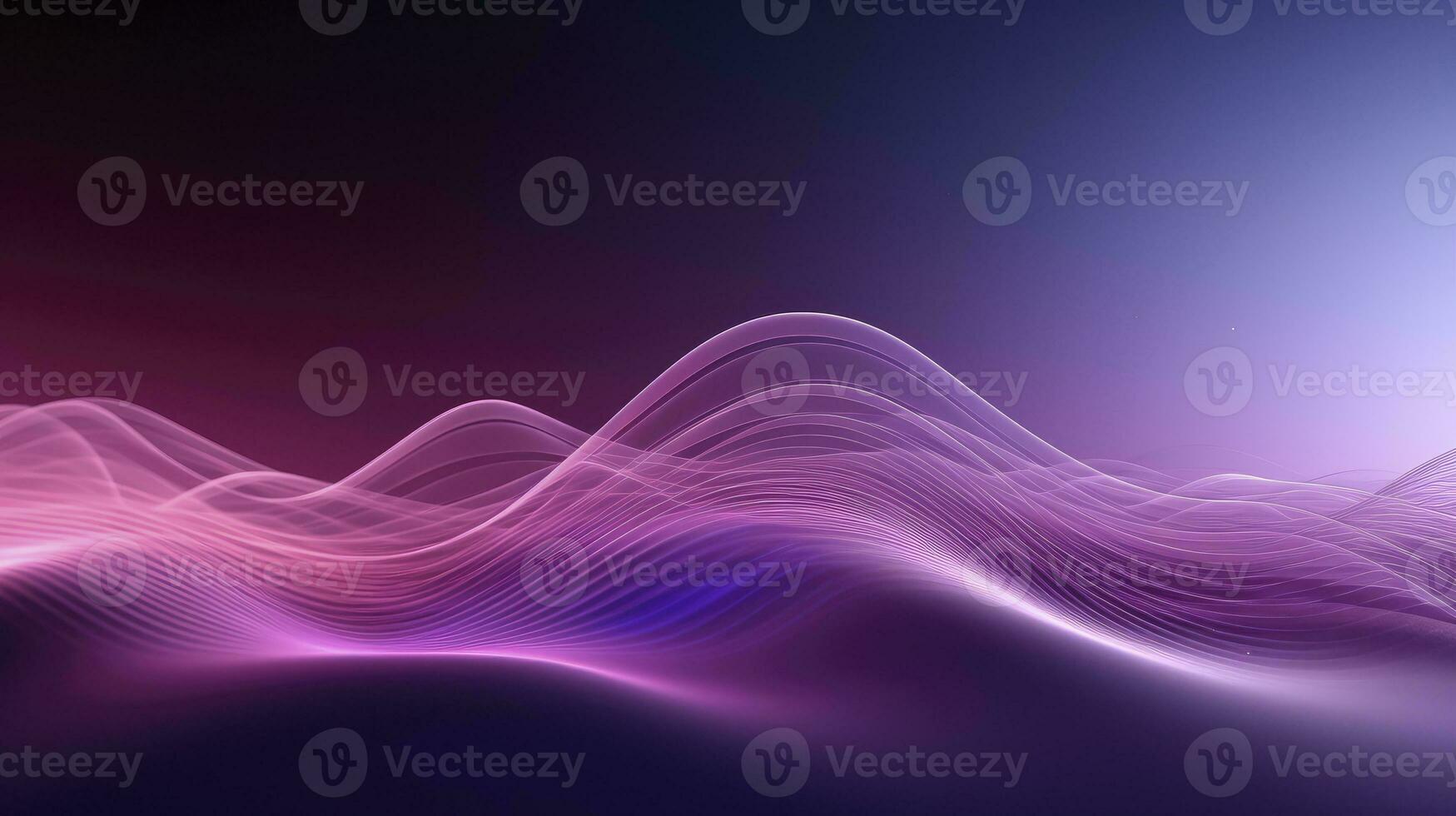 AI generated Abstract 3D image of digital waves in shades of pink and purple. AI Generated photo