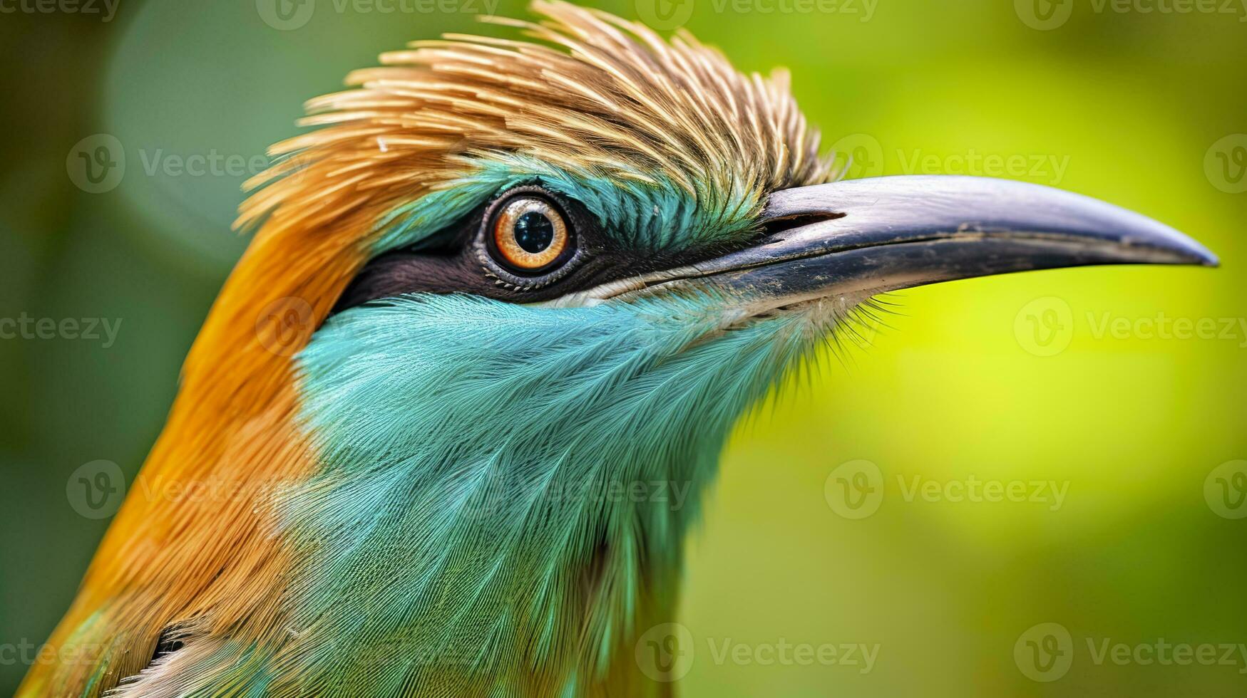 AI generated Turquoise Browed Motmot in vibrant colors. Generative AI photo