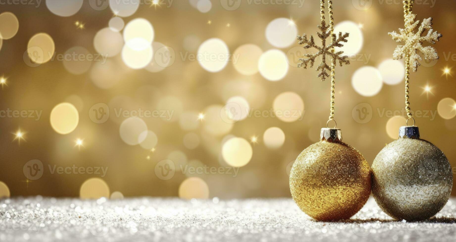 AI generated Christmas boll with Christmas background. AI Generated photo