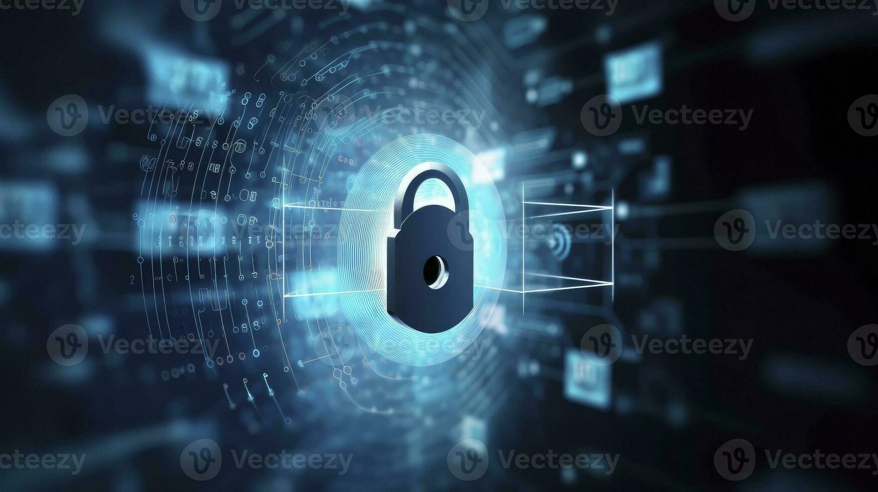 AI generated Cybersecurity privacy protection concept. AI Generated photo