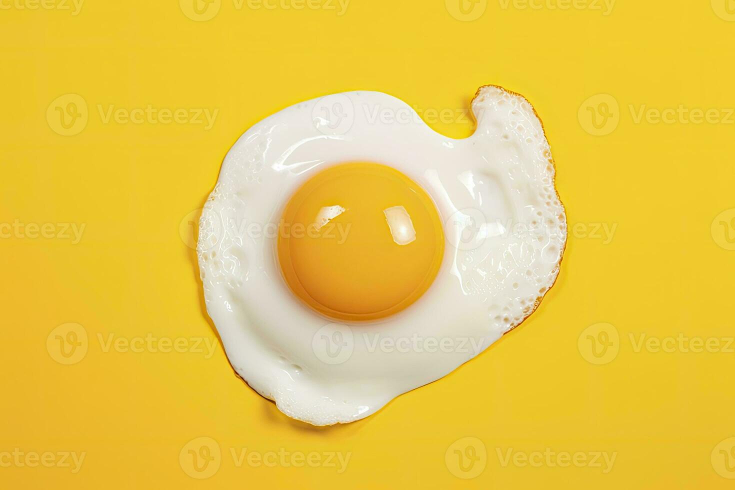 AI generated Fried egg on a yellow background. AI Generated photo