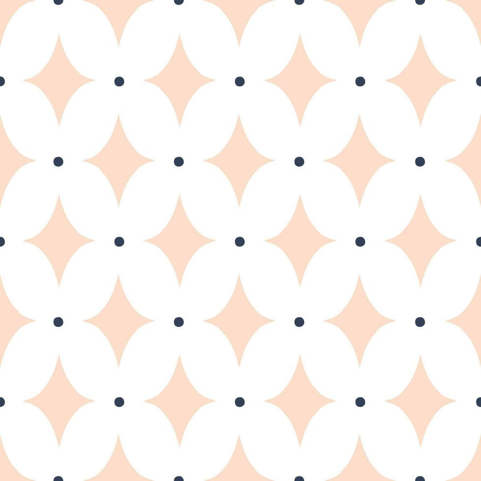 Seamless vector pattern with dots and star shaped elements. Classic geometrical texture in modern style. Elegant background