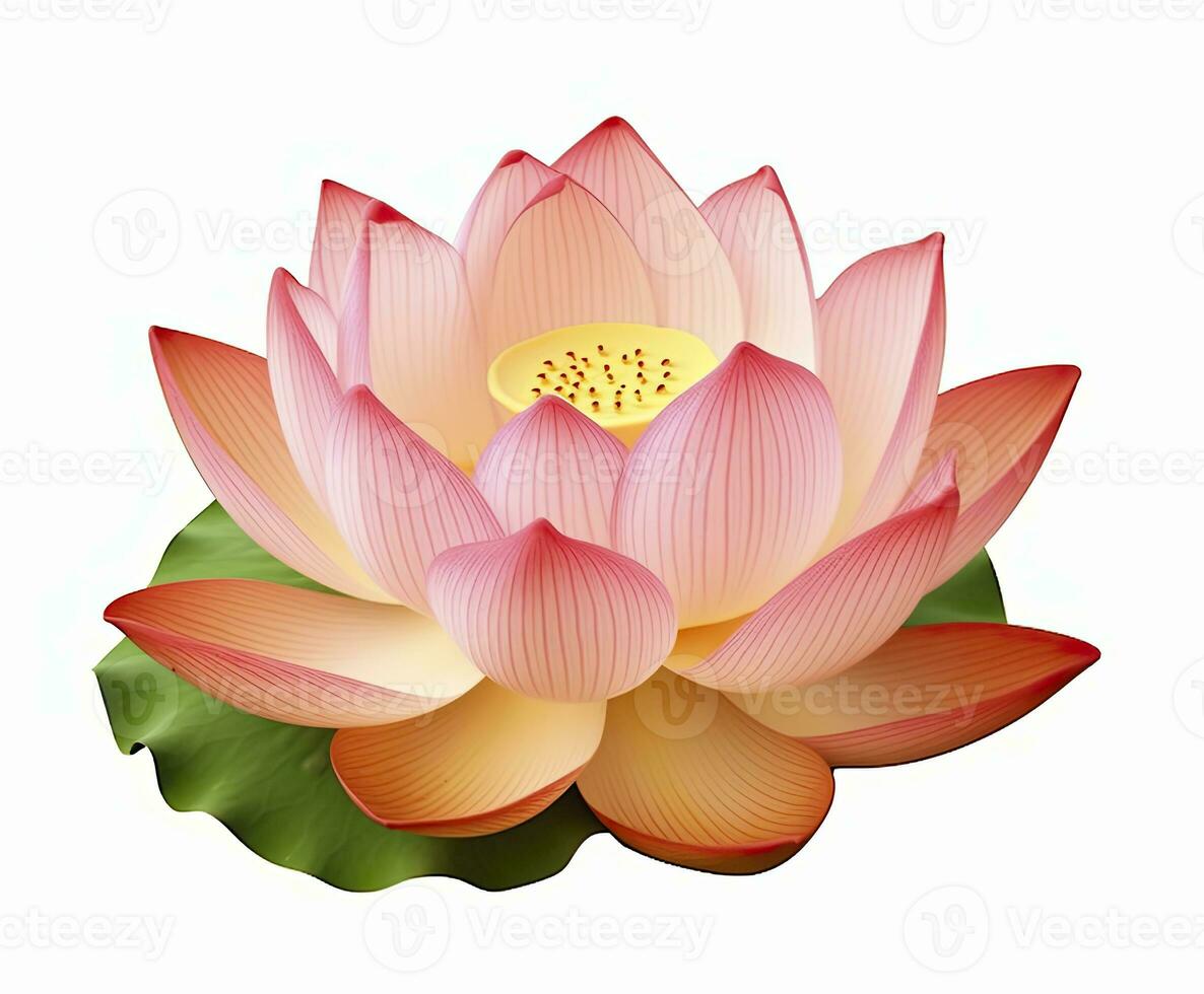 AI generated Lotus flower on white background. AI Generated photo