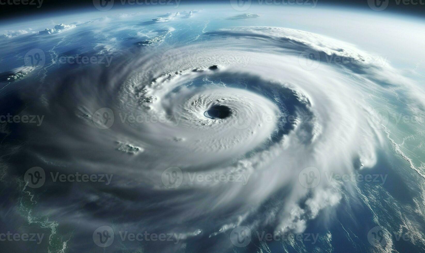 AI generated Super Typhoon, tropical storm, cyclone, tornado, over ocean. Weather background. Generative AI photo