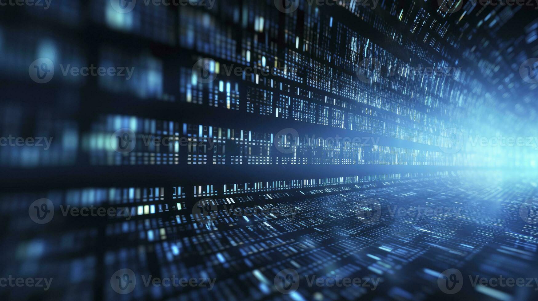 AI generated An abstract digital background with binary code and AI algorithms running in the background. AI Generated photo