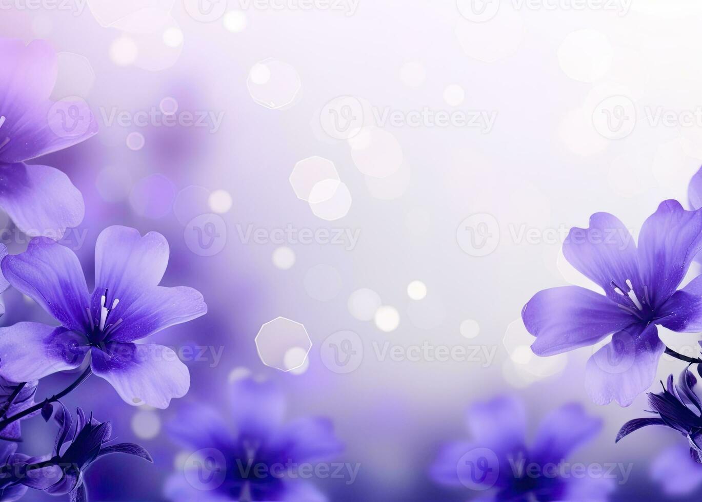 AI generated Abstract spring background with purple flowers. AI Generated photo