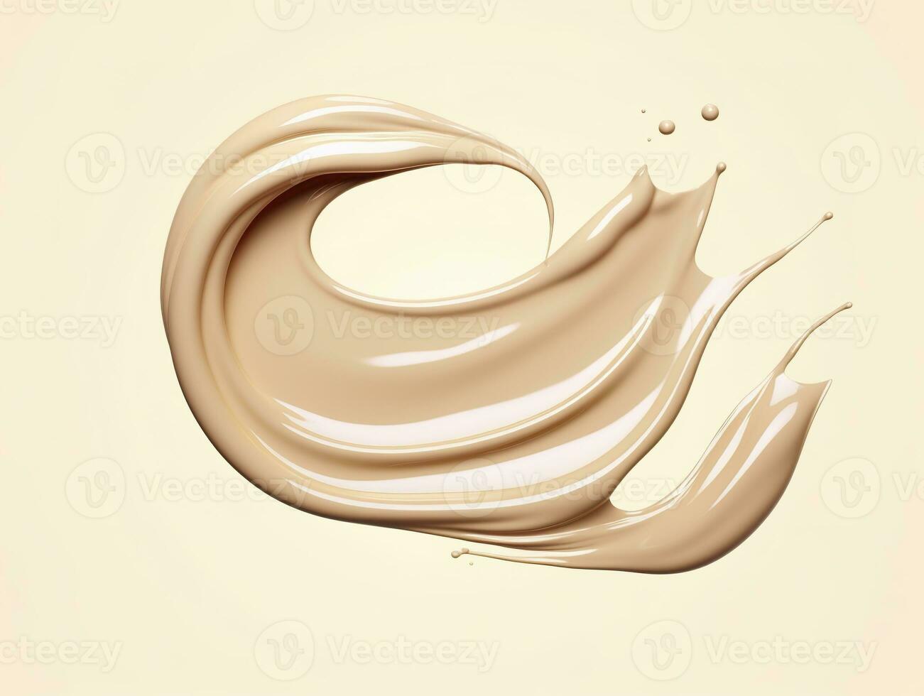 AI generated Liquid foundation splash element, fluid cosmetic cream 3d rendering. AI Generated photo