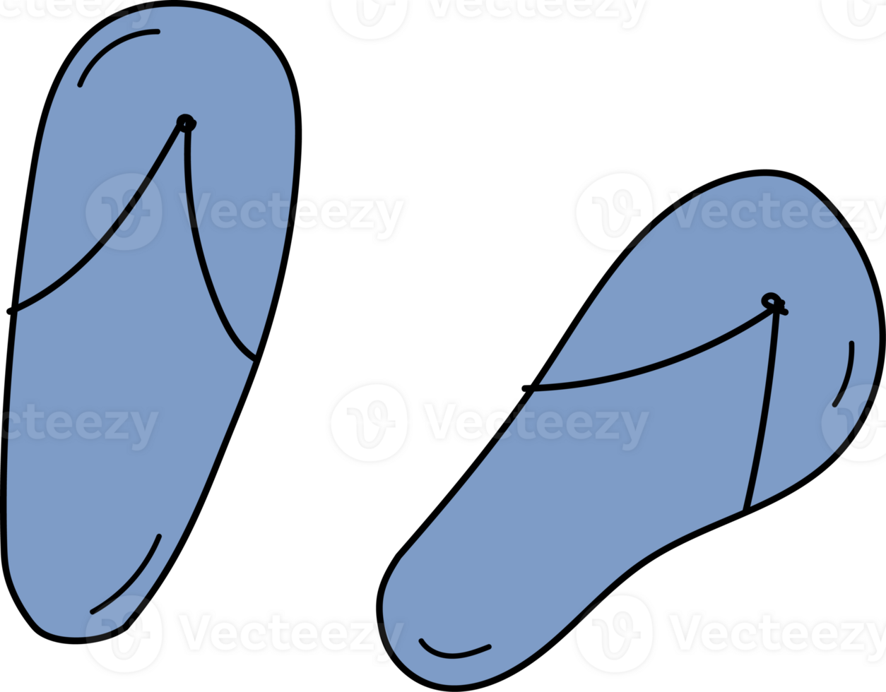 Hand drawn sandals illustration on transparent background. png