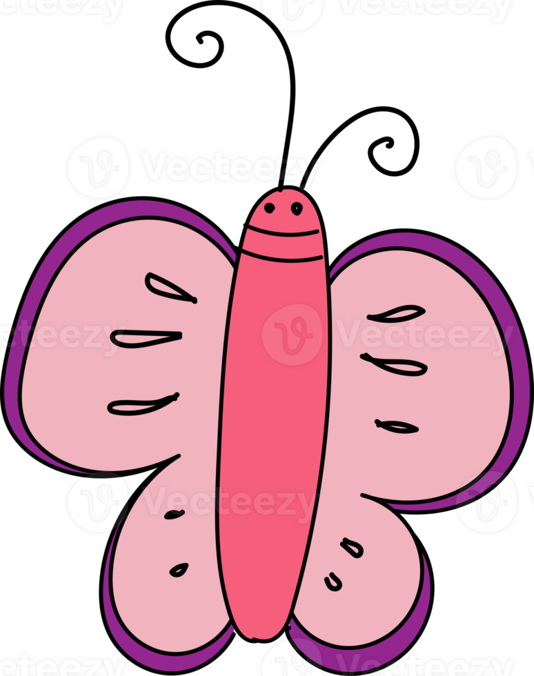 mano dibujado mariposa ilustración en transparente antecedentes. png