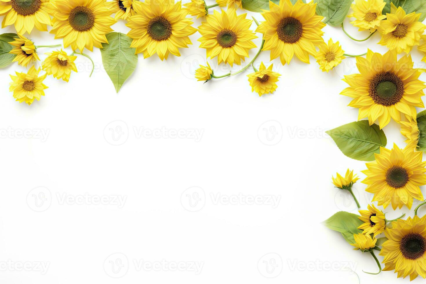 AI generated Sunflower Background with copy shape. AI Generated photo