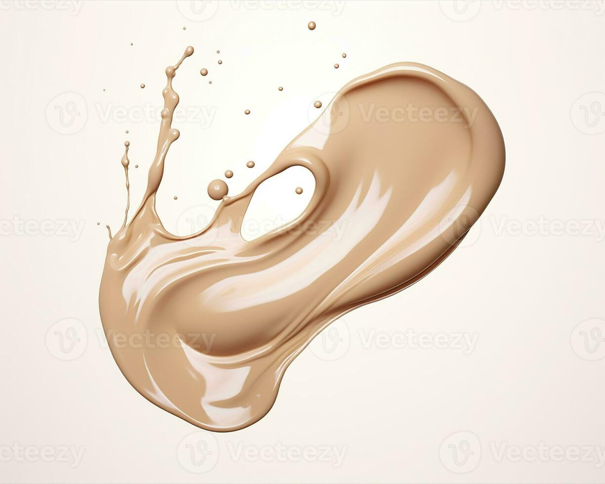 AI generated Liquid foundation splash element, fluid cosmetic cream 3d rendering. AI Generated photo