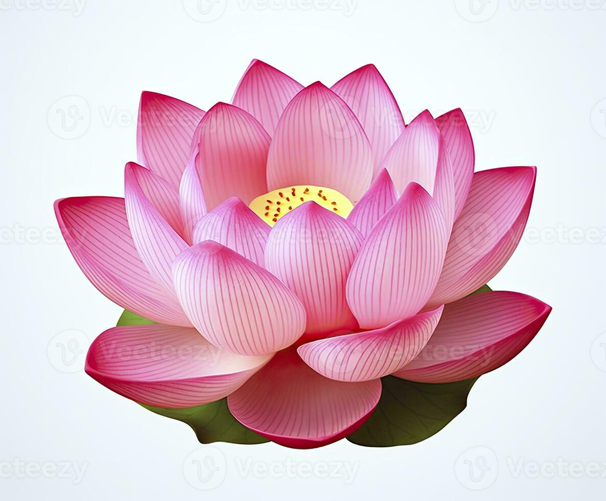 AI generated Lotus flower on white background. AI Generated photo