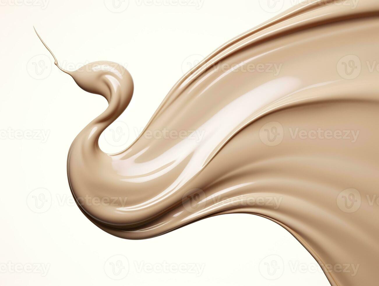 AI generated Liquid foundation splash element, fluid cosmetic cream 3d rendering. AI Generated photo