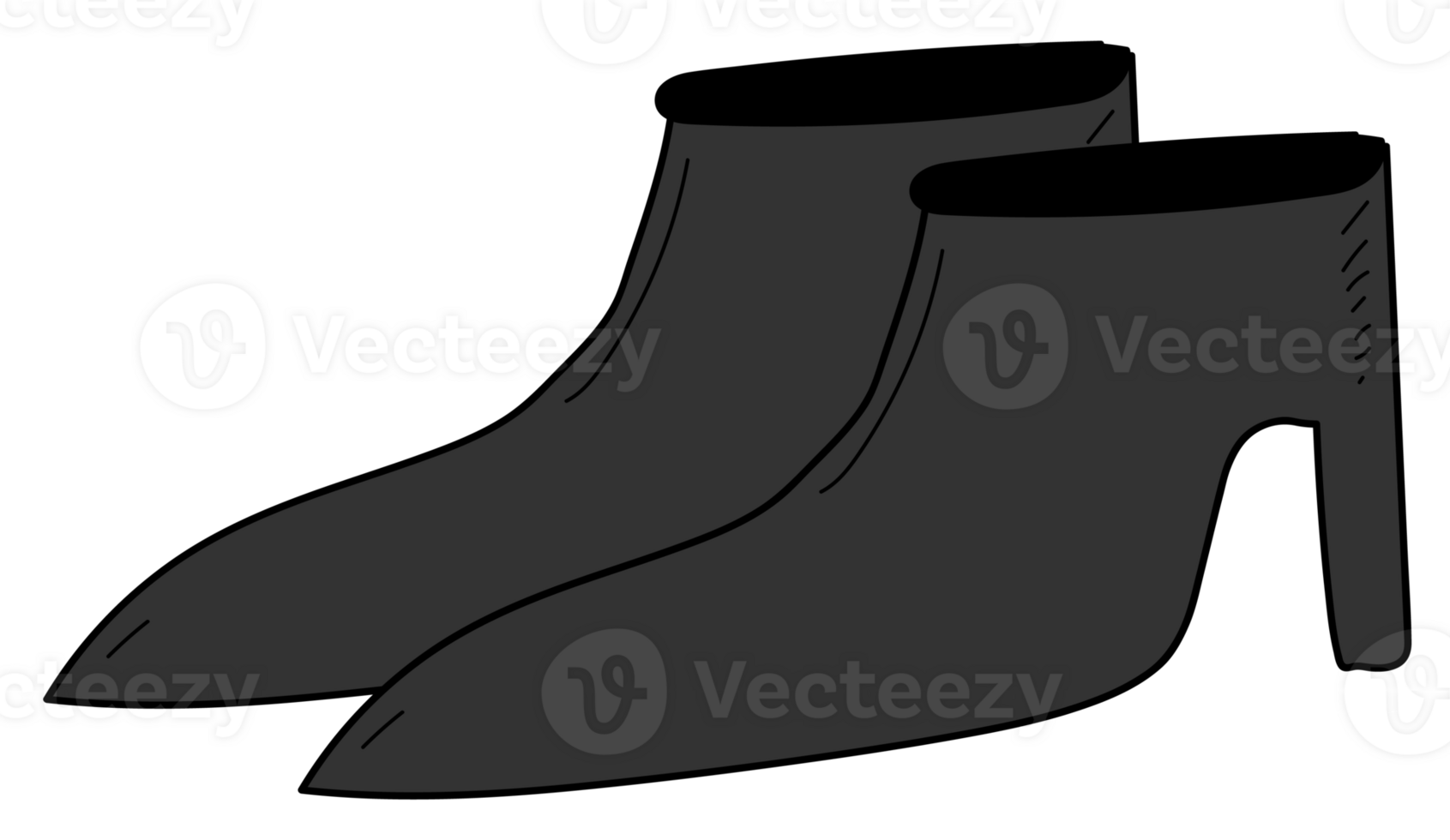 Hand drawn shoe illustration on transparent background. png