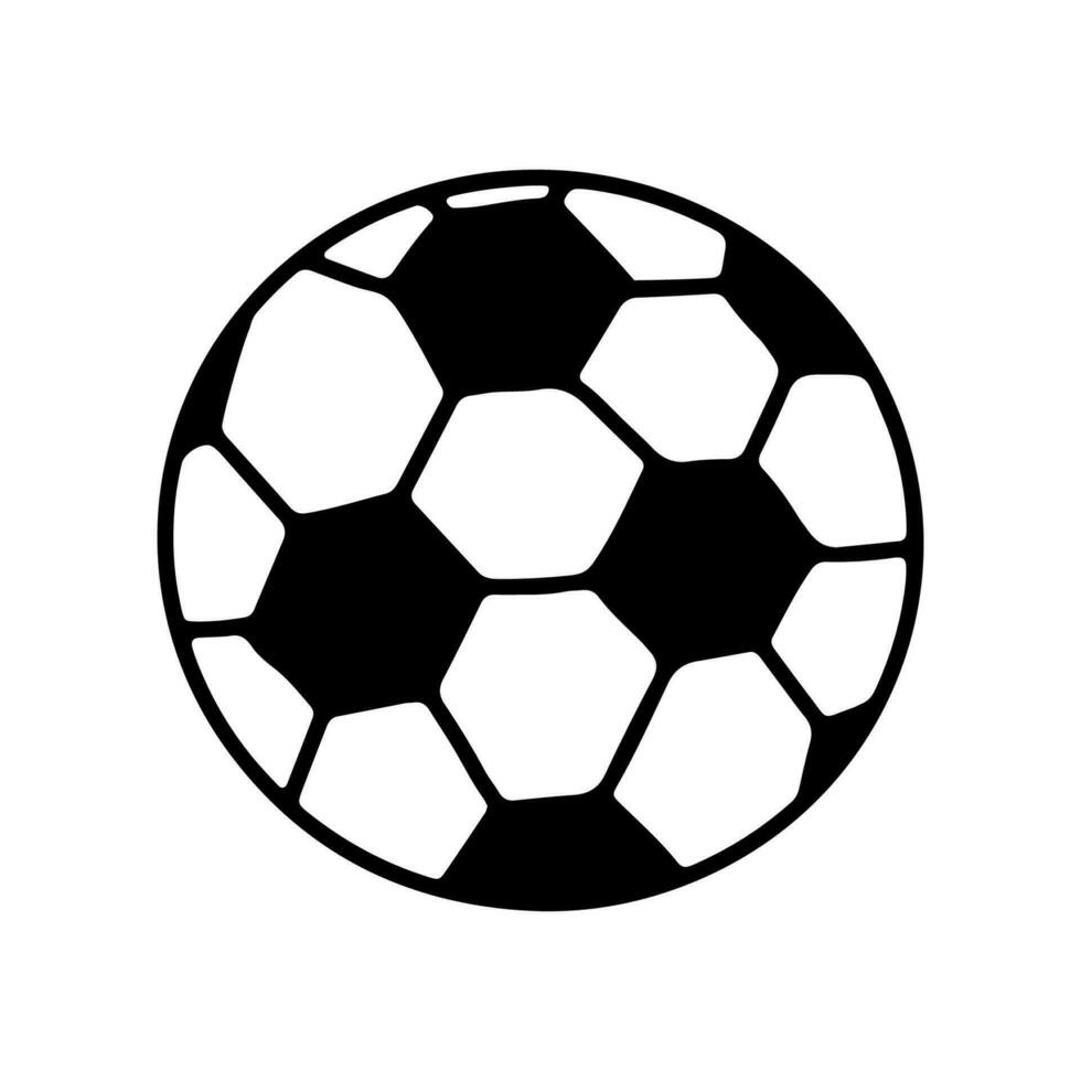 Soccer ball sketch. Vector doodle illustration isolated on white