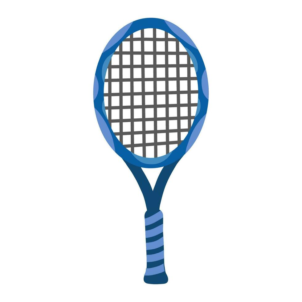 Tennis racket isolated on white. Vector flat sport illustration