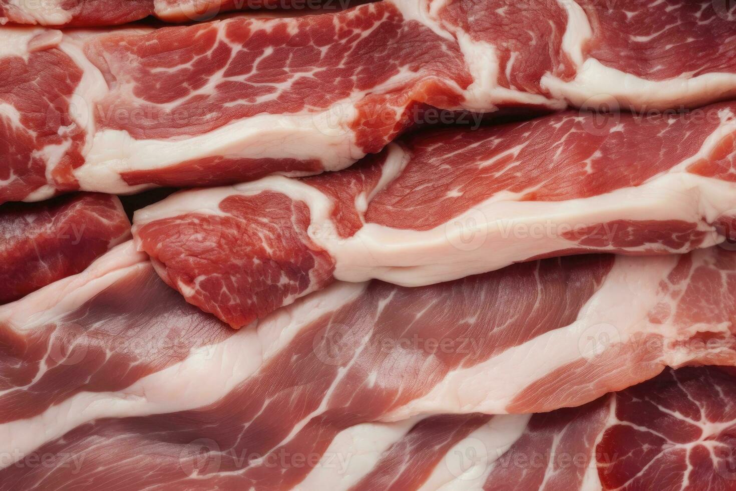 AI generated Macro shot of pork meat. Meat textured background. Beef steak is raw and juicy. AI Generated photo