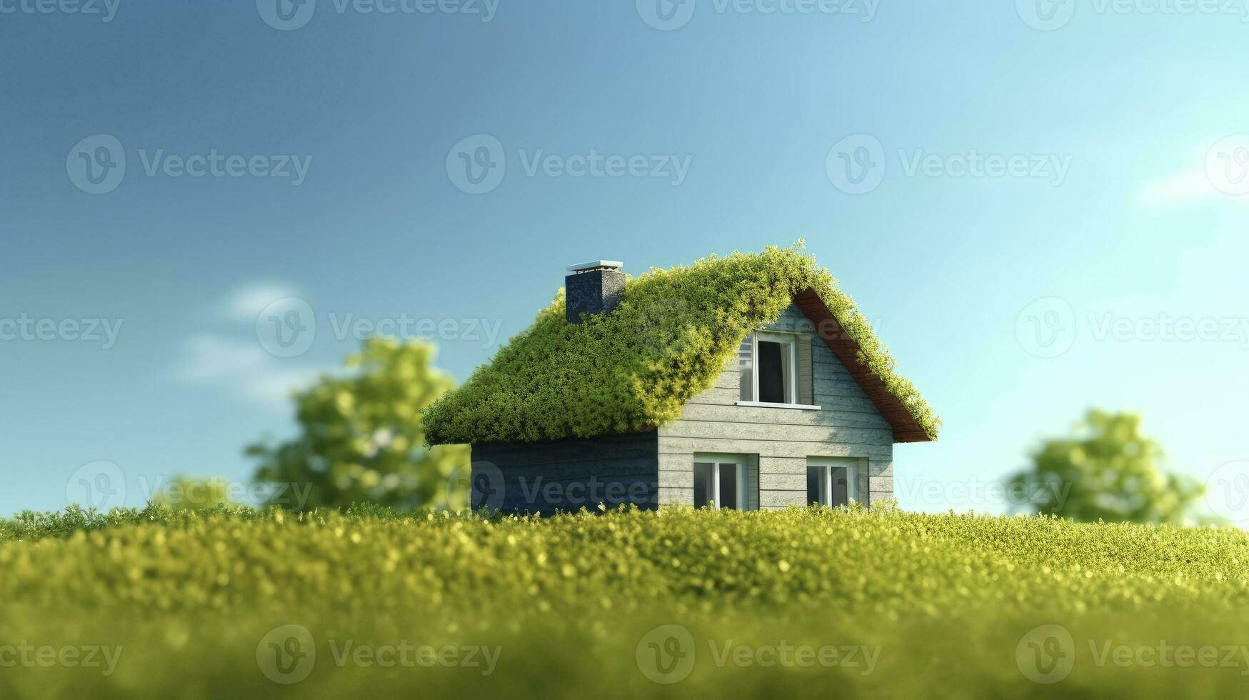 AI generated Green and environmentally friendly housing concept. AI Generated photo