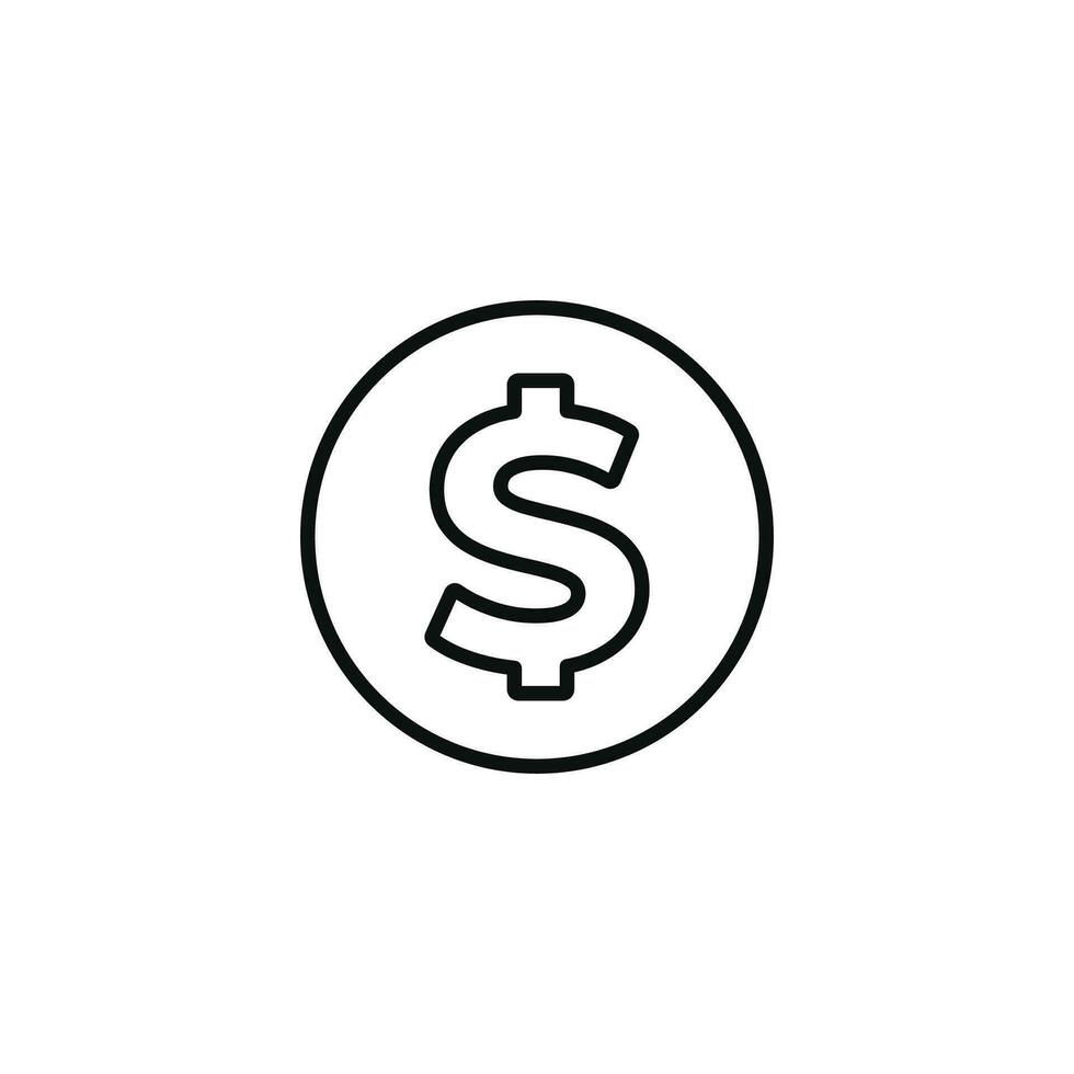 Money line icon isolated on white background vector