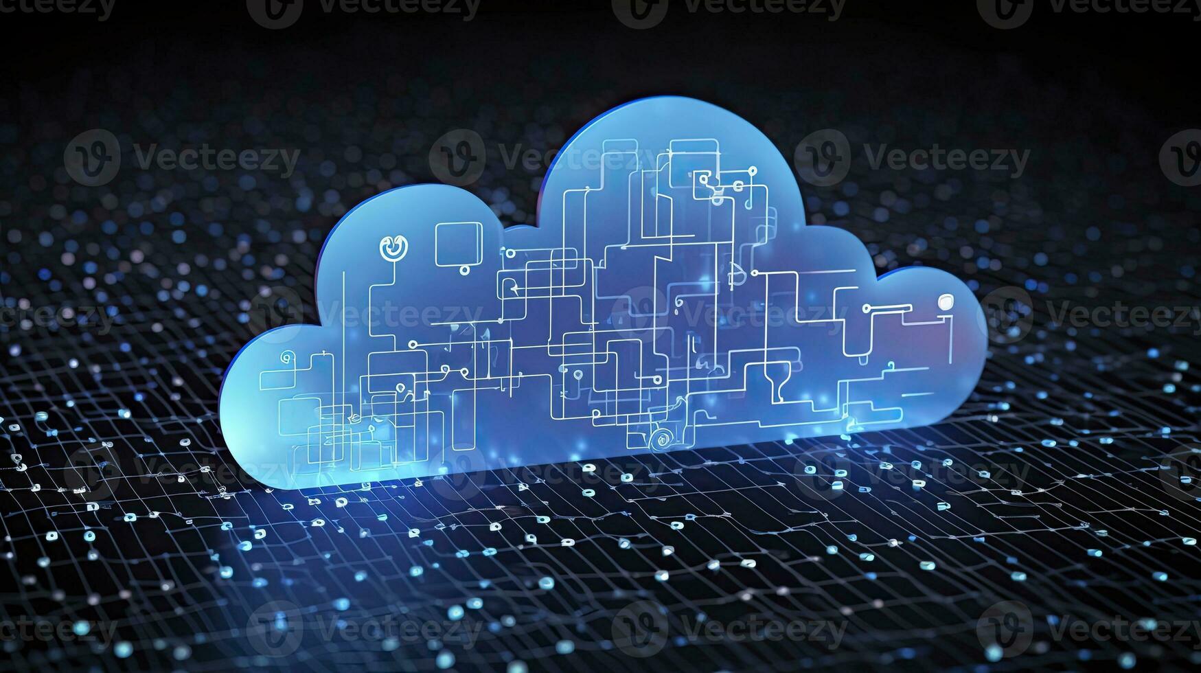 AI generated Abstract cloud computing technology concept. Generative AI. photo