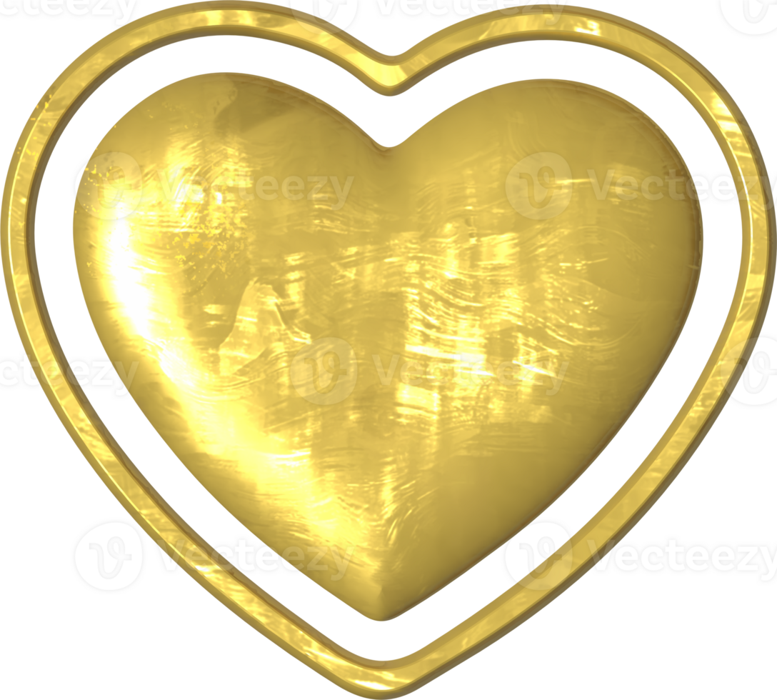 Golden heart illustration 35970970 PNG