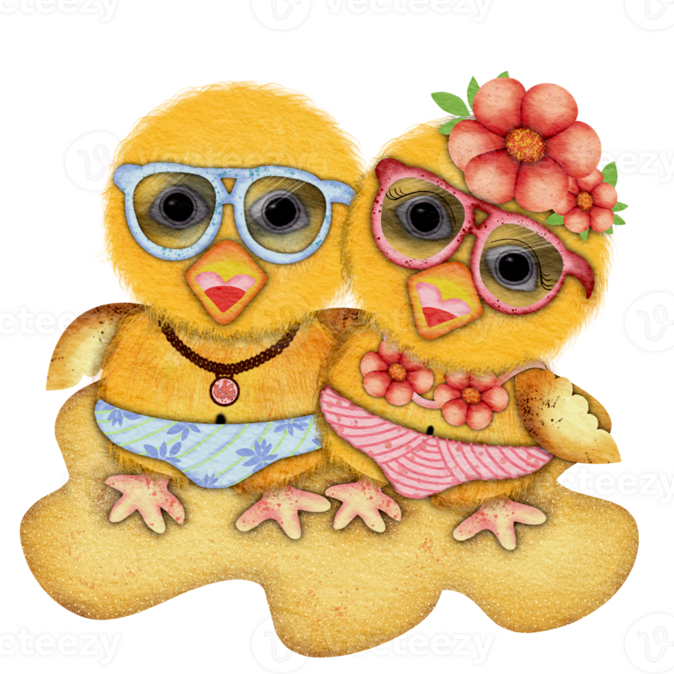 Chicks at the beach in summer png