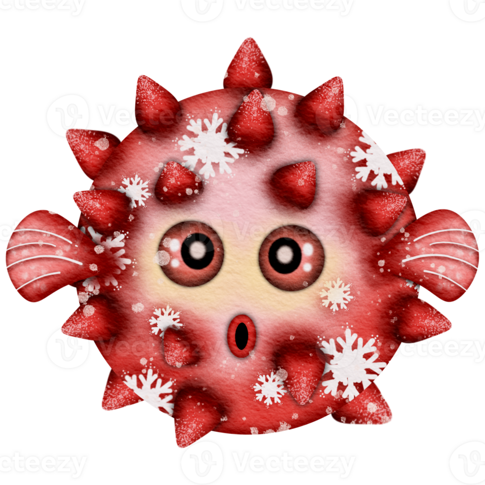 Christmas themed puffer fish png