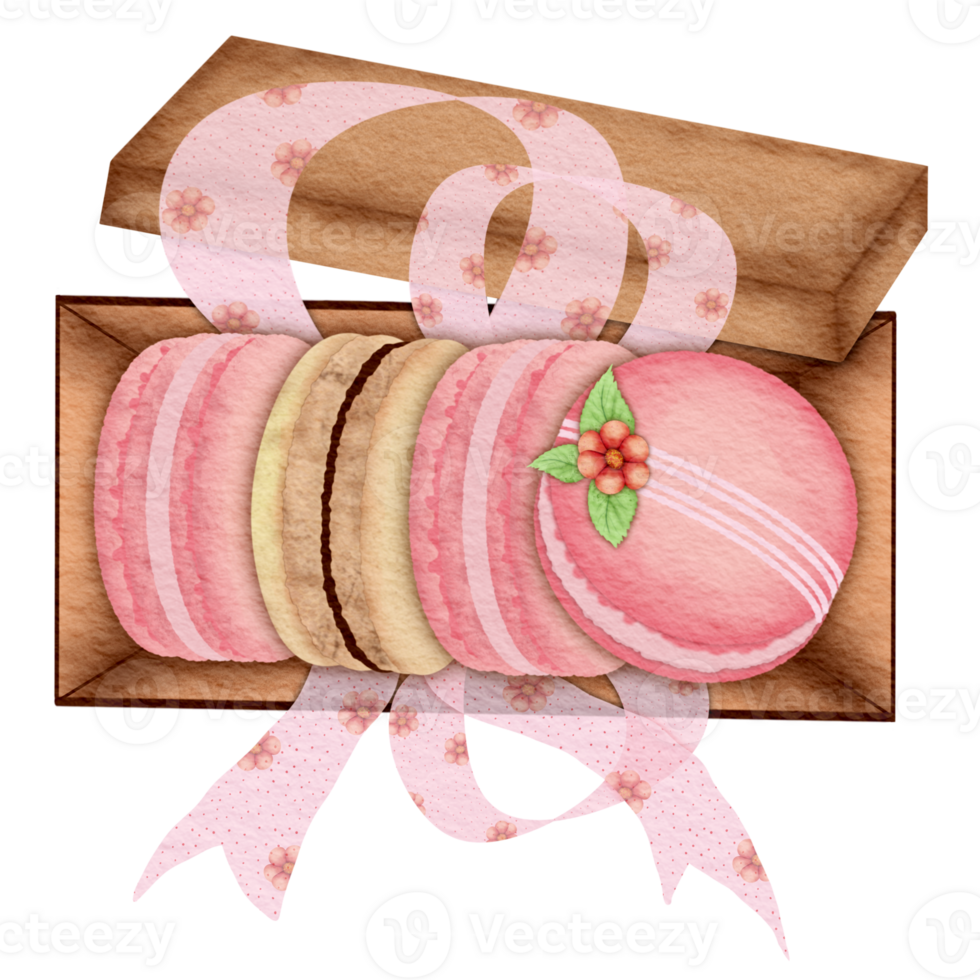 Christmas themed macarons in a box png