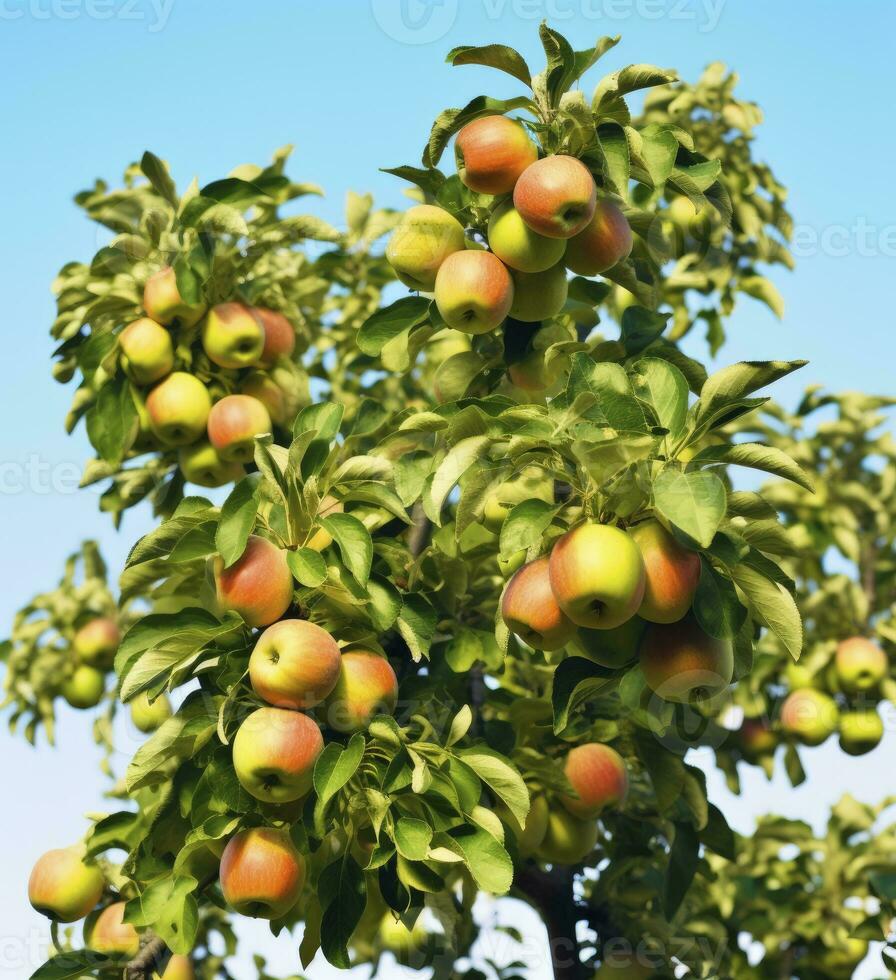 ai generado un hermosa verde manzana árbol. ai generado foto