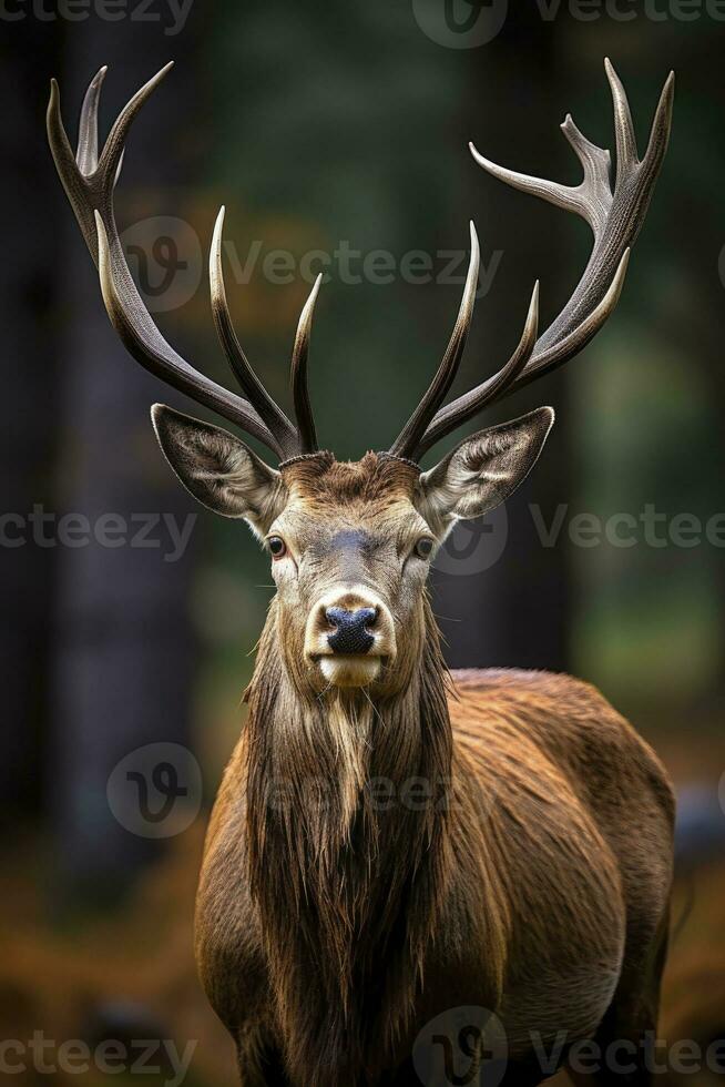 AI generated Close up of red deer stag. AI Generated photo