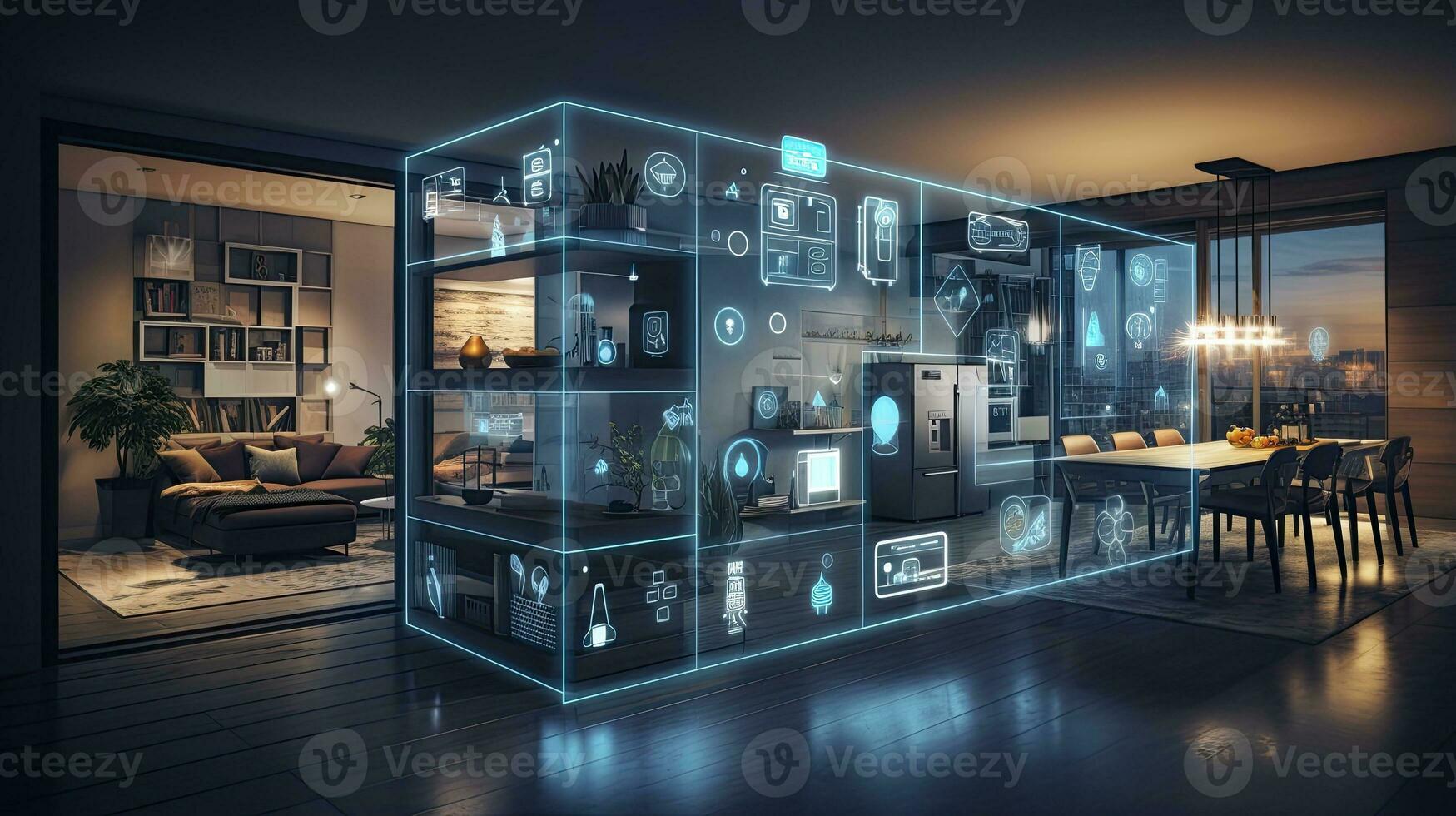 AI generated Connected Living, The IoT Revolution in Smart Homes. AI Generated photo