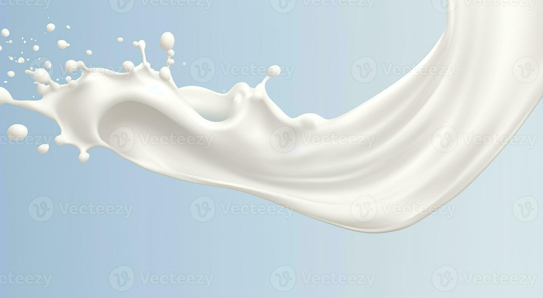 AI generated White milk splash isolated on background, liquid or Yogurt splash,  3d illustration. Generative AI photo