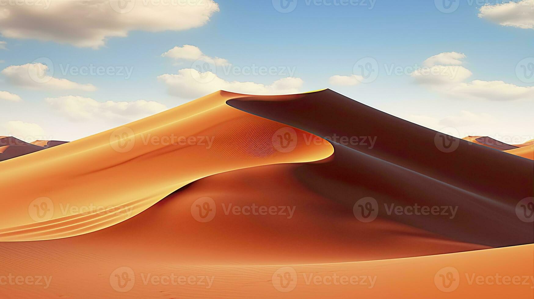 AI generated Desert with magical sands and dunes as inspiration for exotic adventures in dry climates.  AI Generated. photo