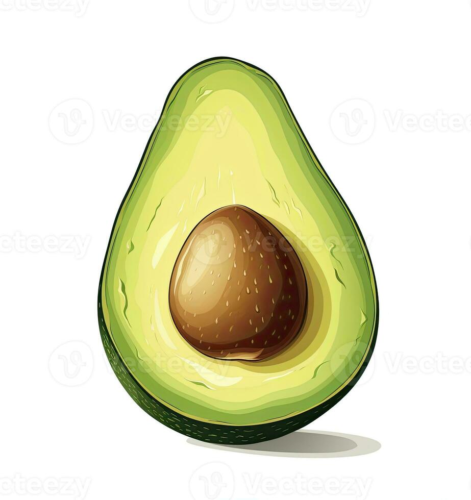 ai generado aguacate en blanco antecedentes. ai generado foto