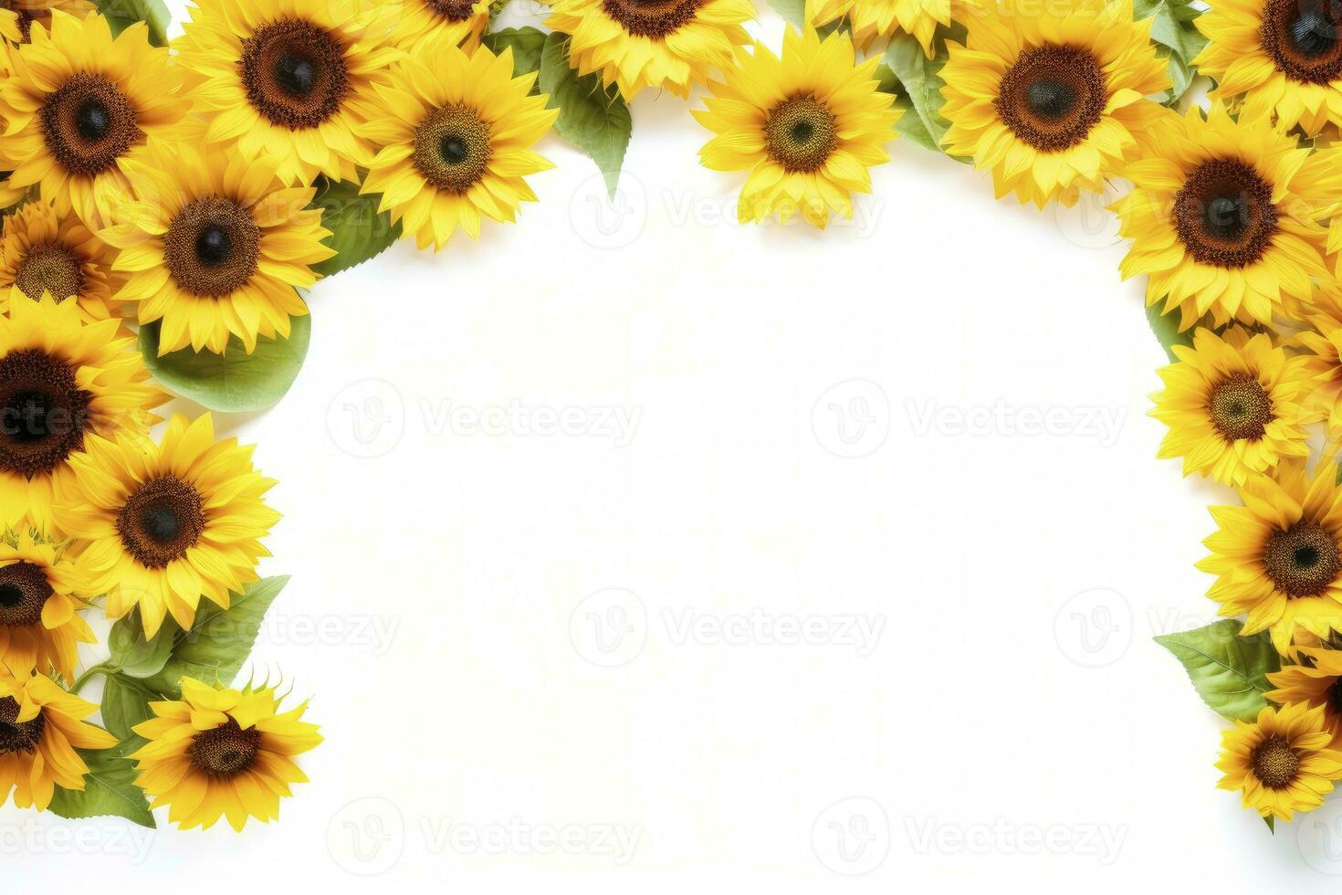 ai generado girasol antecedentes con Copiar forma. ai generado foto