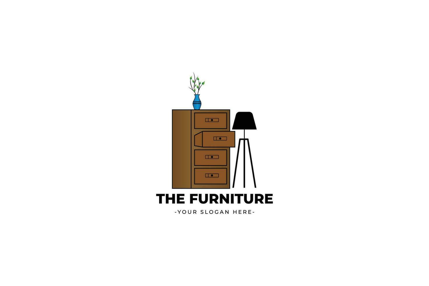 gratis vector minimalista mueble logo diseño