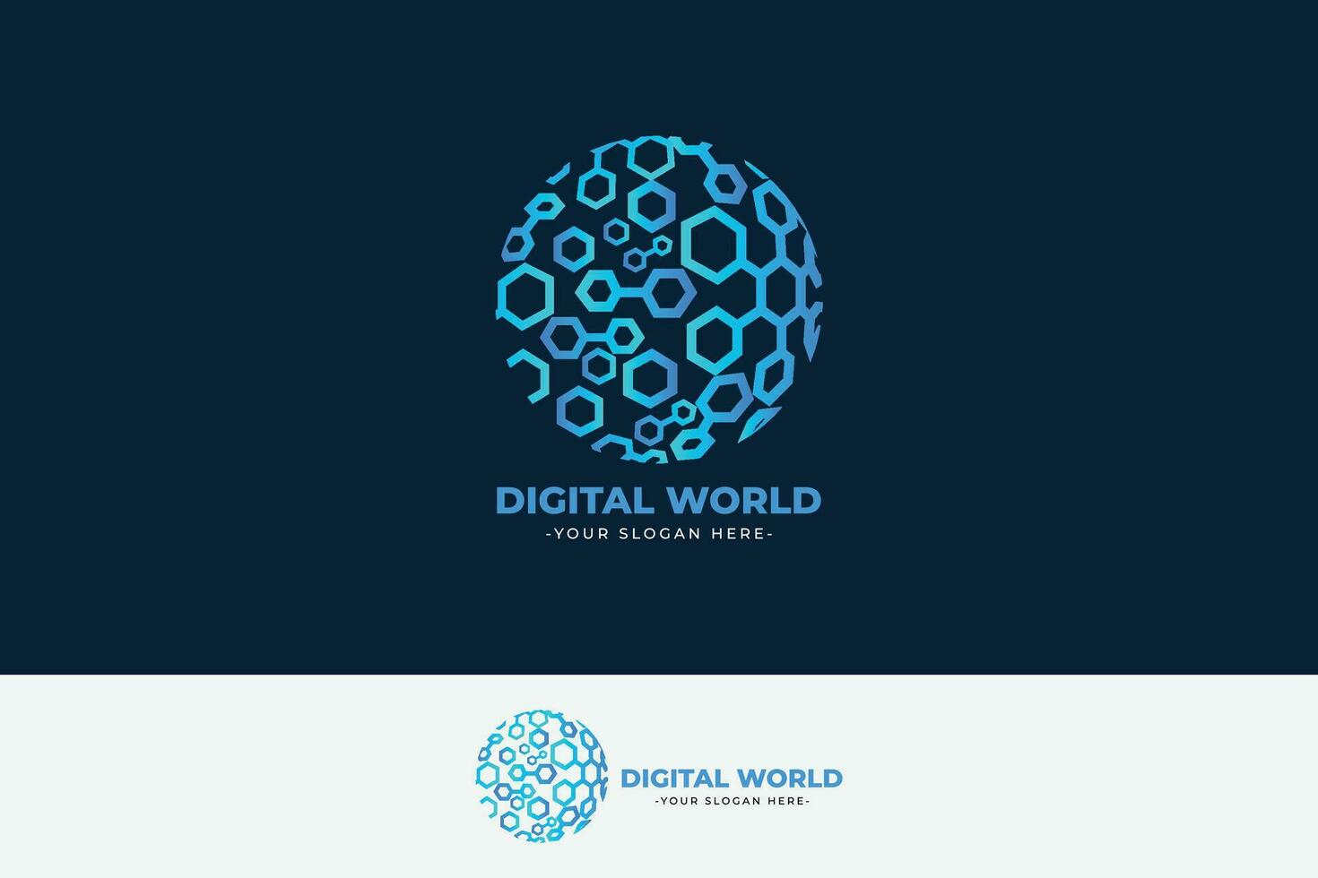 Vector modern digital futuristic hexagon world