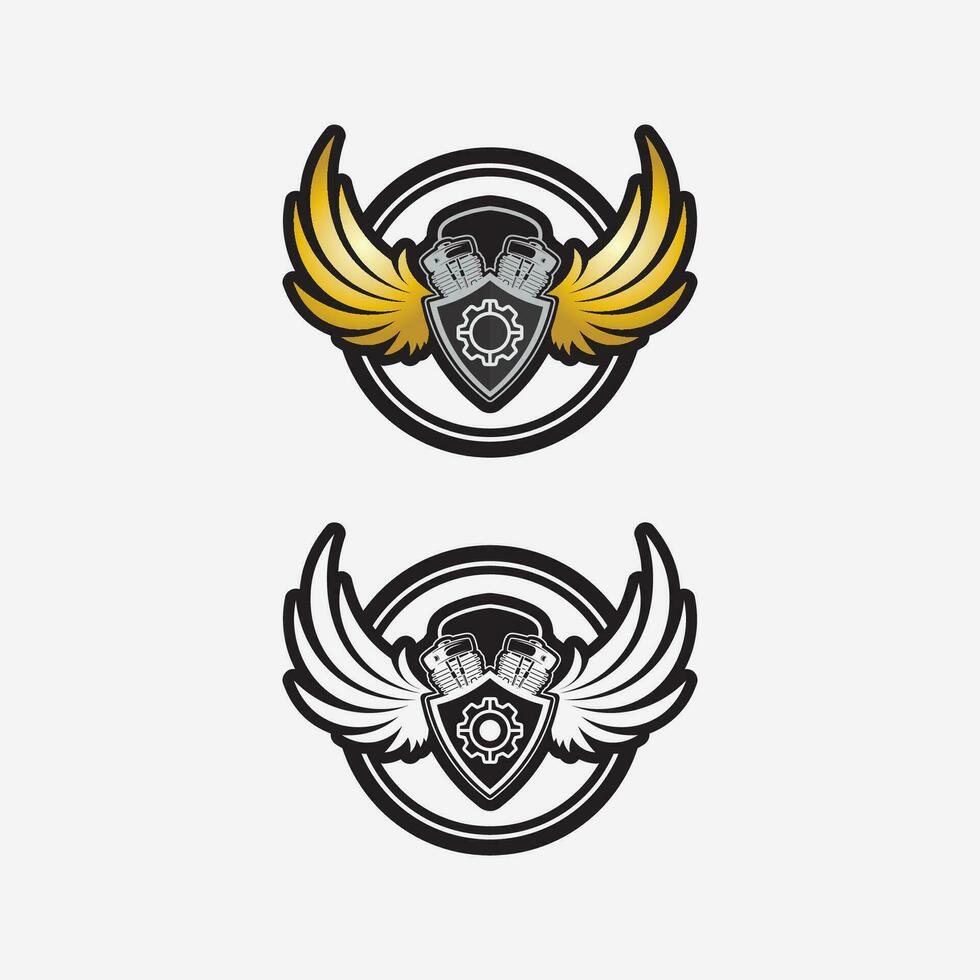 machine  engine and heavy equipment logos design icon sign vector illustration
