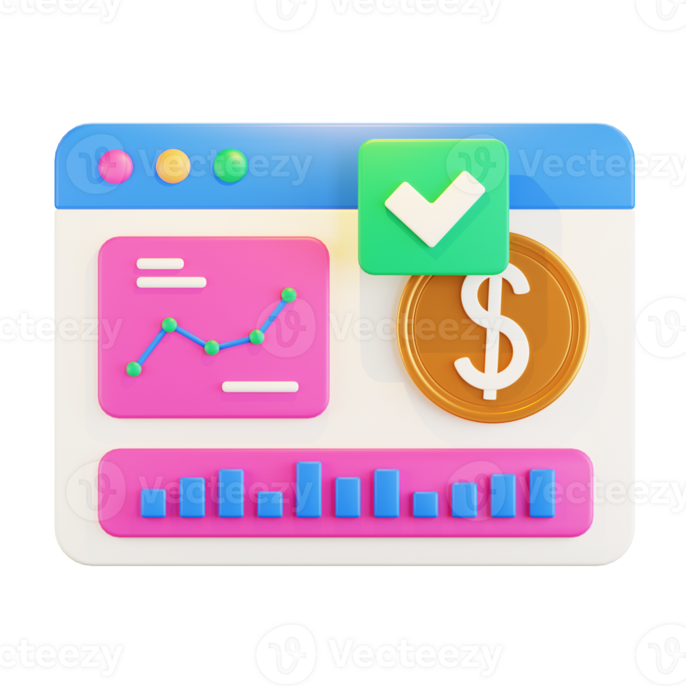 3D Stock Analytic Illustration png