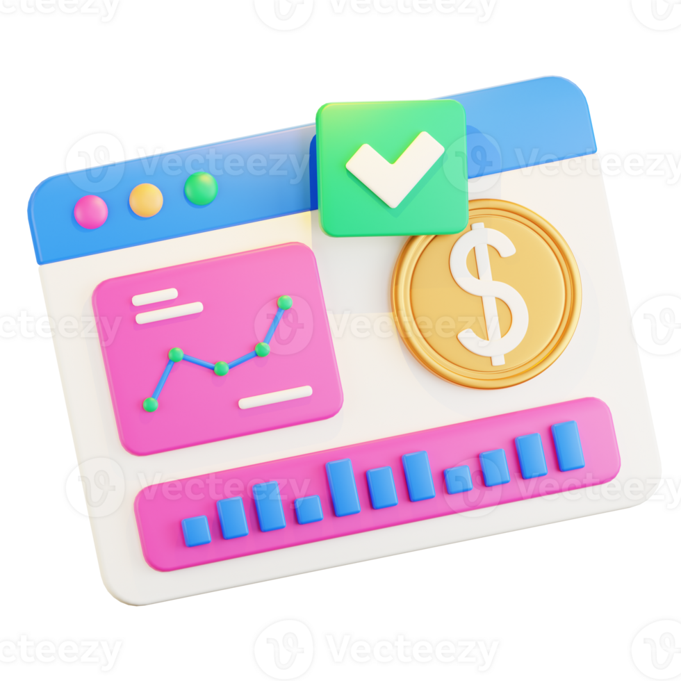 3D Stock Analytic Illustration png