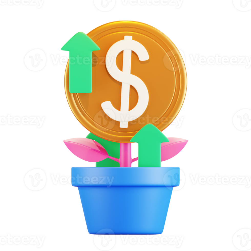 3D Investment Growth Illustration png